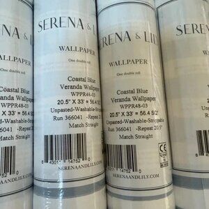 Serena & Lily Blue and White Striped coastal blue veranda wallpaper